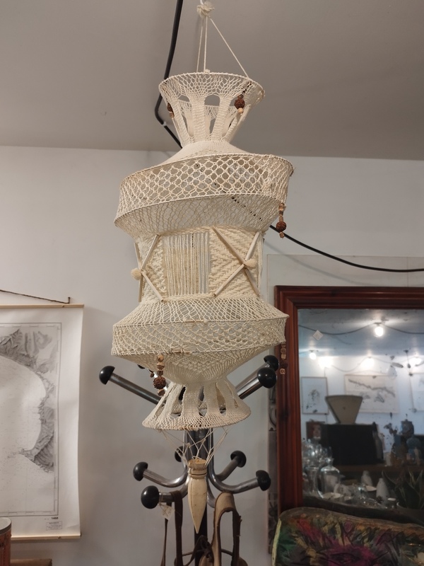 70s crochet ceiling light