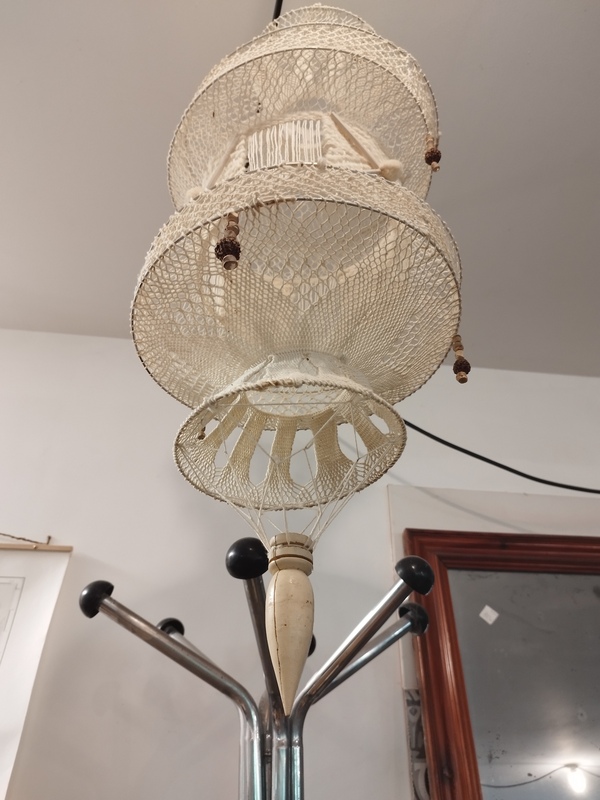 70s crochet ceiling light