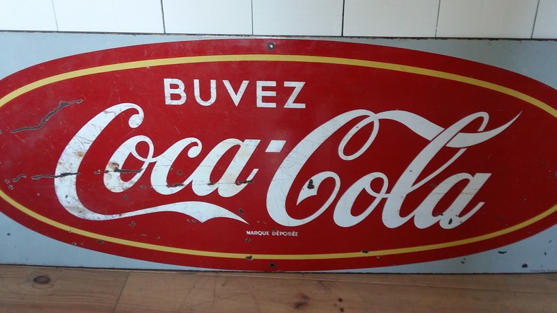 Enamel sign 1950s Coca Cola