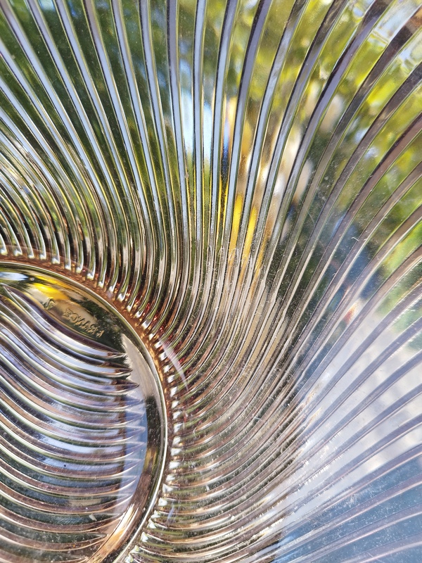 70s smoked glass dish 