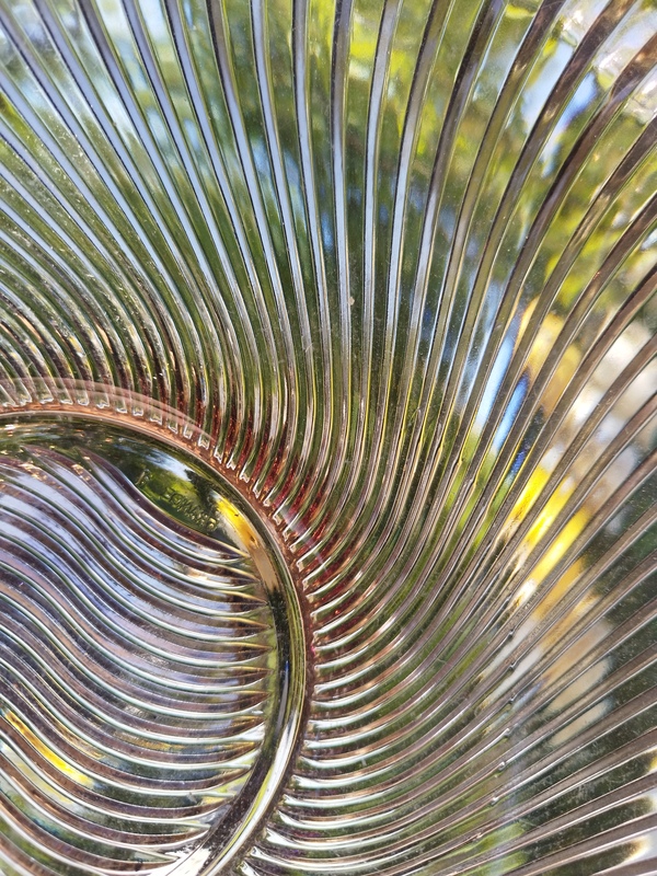 70s smoked glass dish 