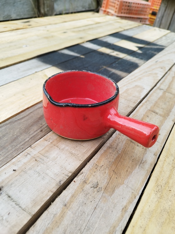 Old red pan