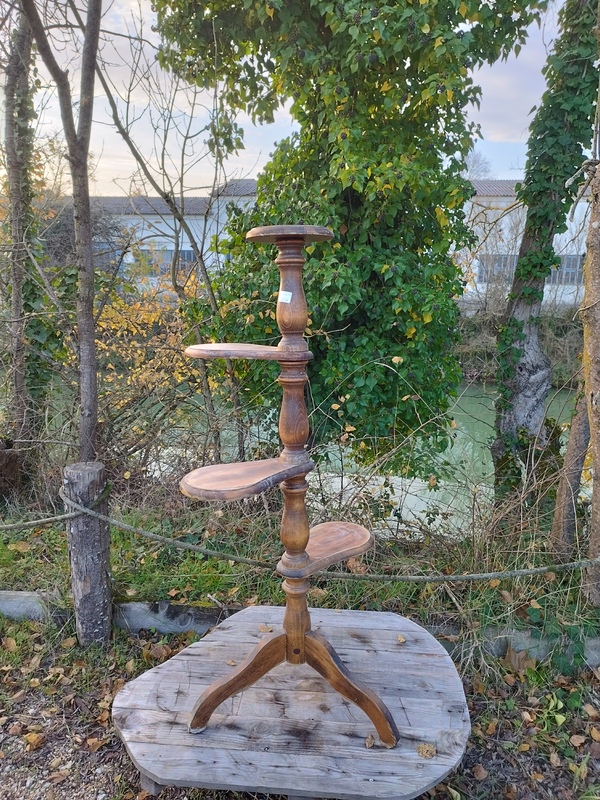 Turned wood plant holder