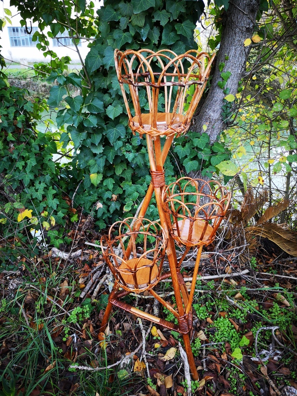 Rattan plant holder