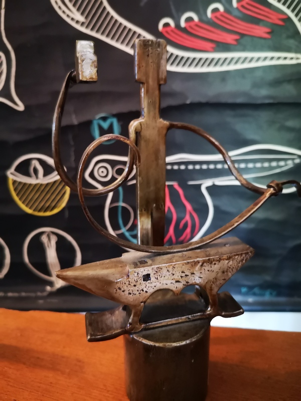 Blacksmith self portrait sculpture