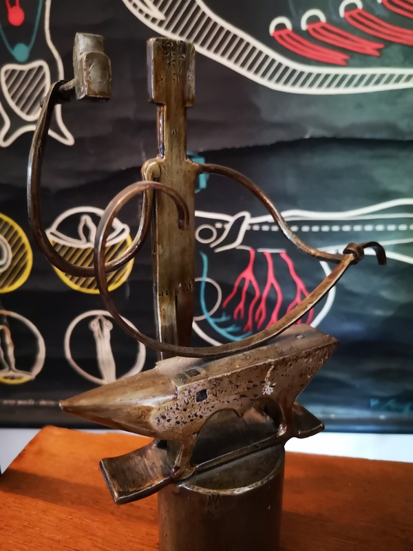 Blacksmith self portrait sculpture