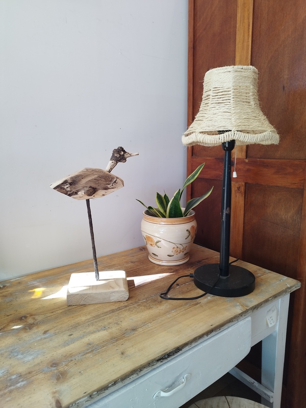 Driftwood and wood bird sculpture