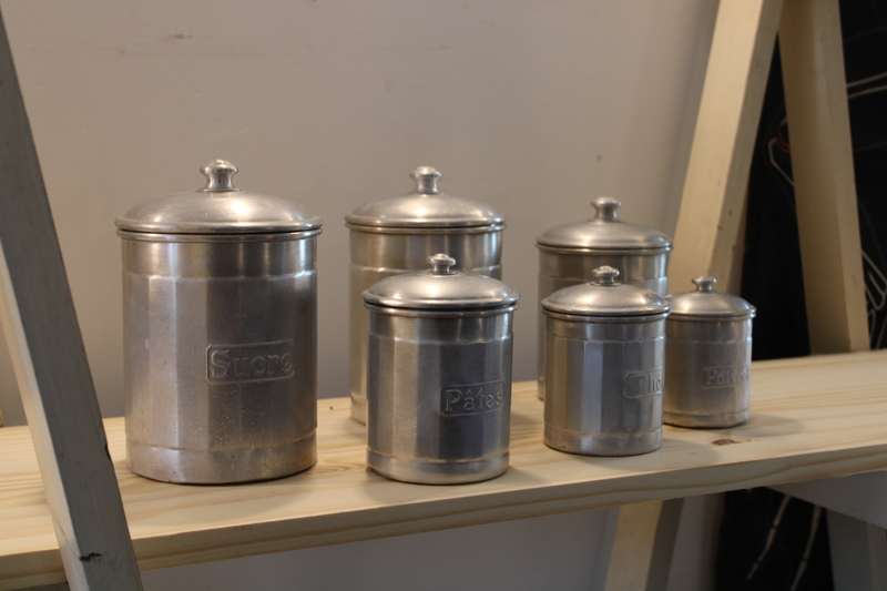 Series of art deco aluminum spice jars