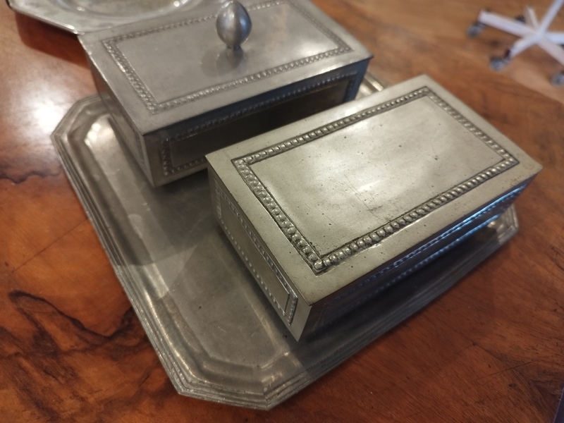 Pewter tobacco service 1920 