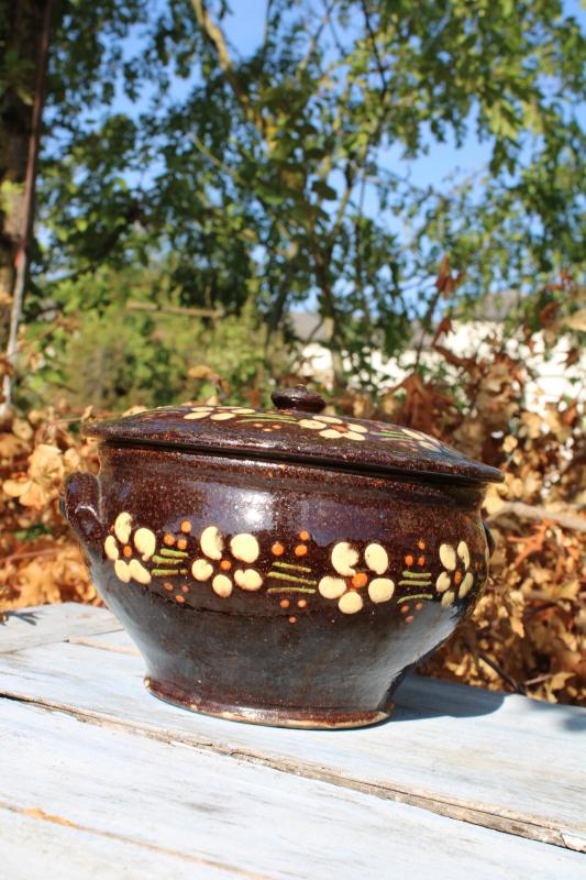 Glazed terracotta soup tureen