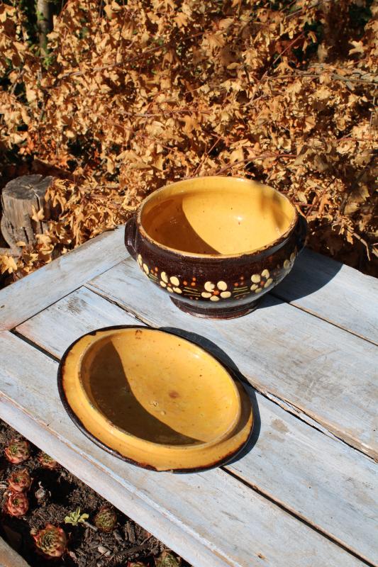 Glazed terracotta soup tureen