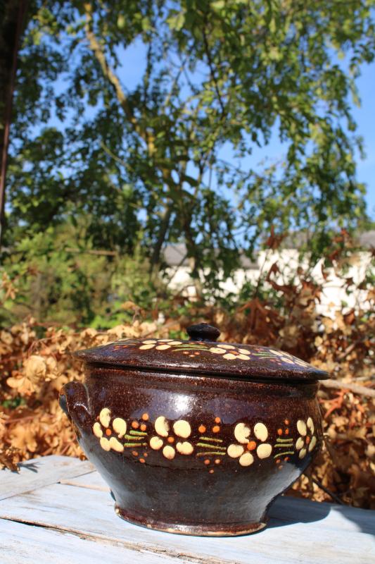 Glazed terracotta soup tureen