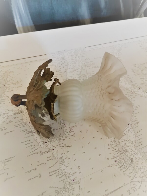 Bronze and glass pendant light