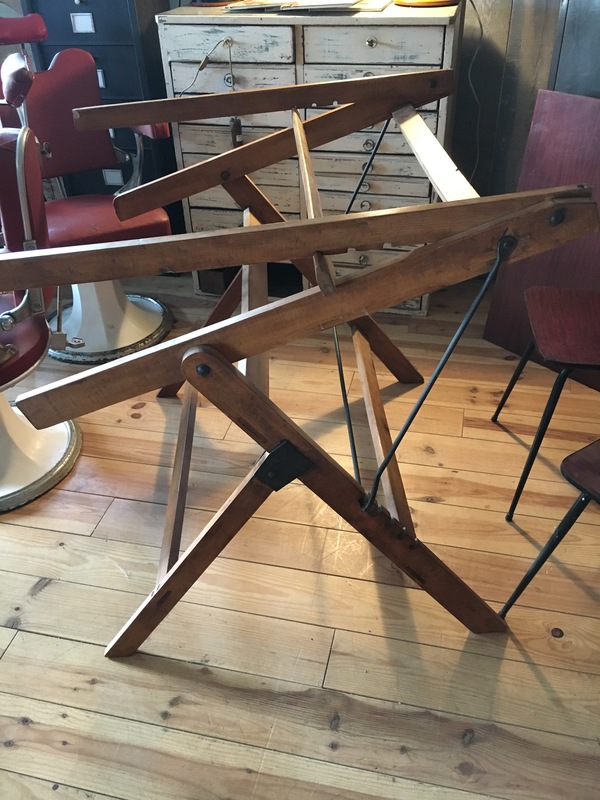 Old drawing table and its stool