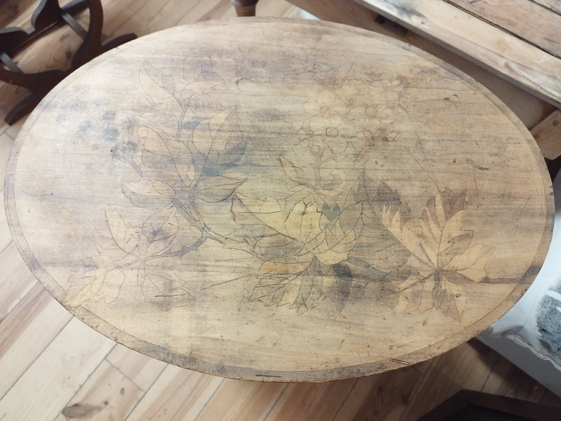 Marquetry tea table