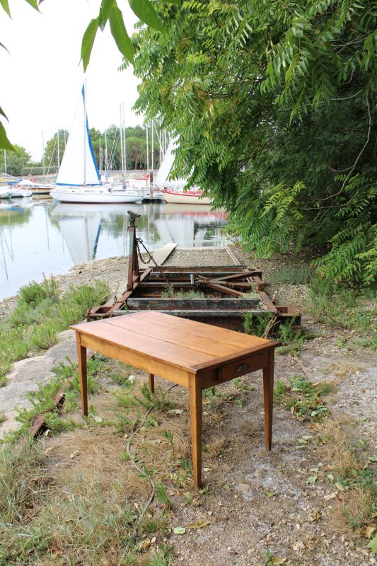 1950s light wood table