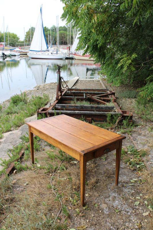 1950s light wood table