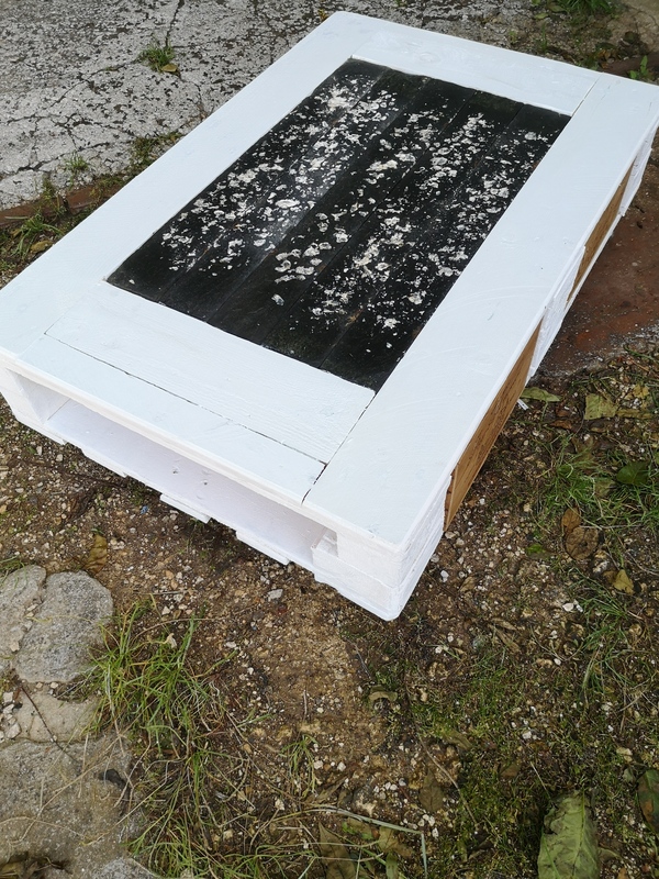 Pallet and slate coffee table # 2