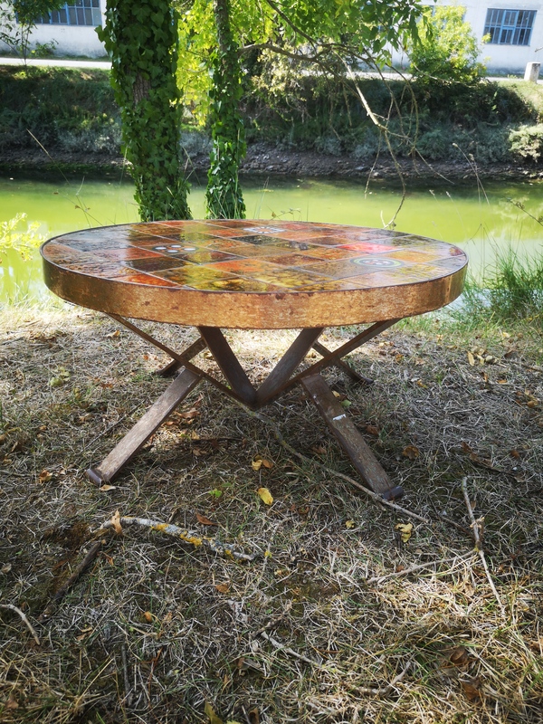 60s 70s craft coffee table