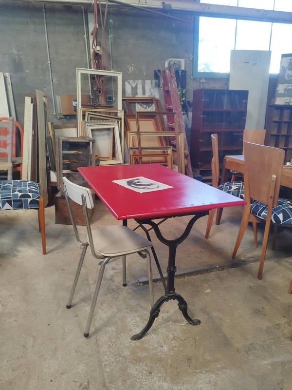 Antique cast iron bistro table