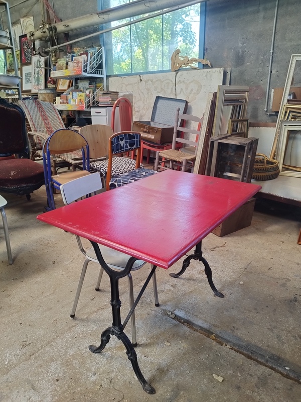 Antique cast iron bistro table