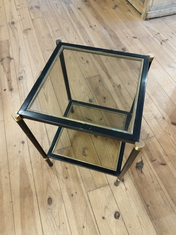 Brass and glass side table