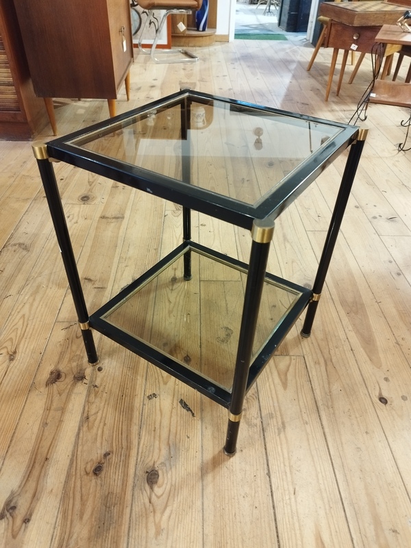Brass and glass side table