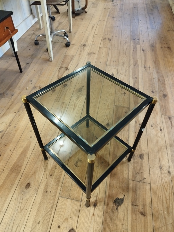 Brass and glass side table