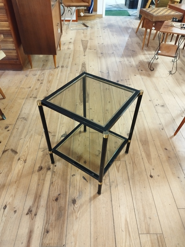 Brass and glass side table