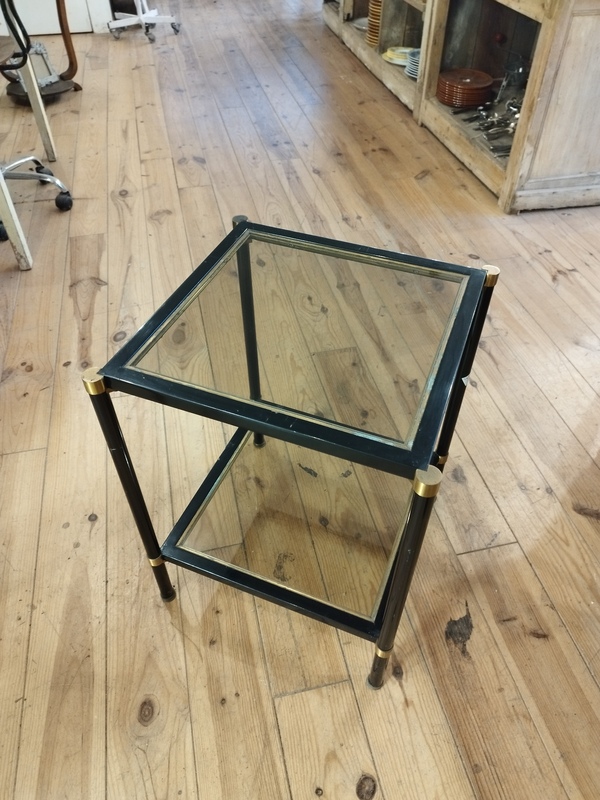 Brass and glass side table