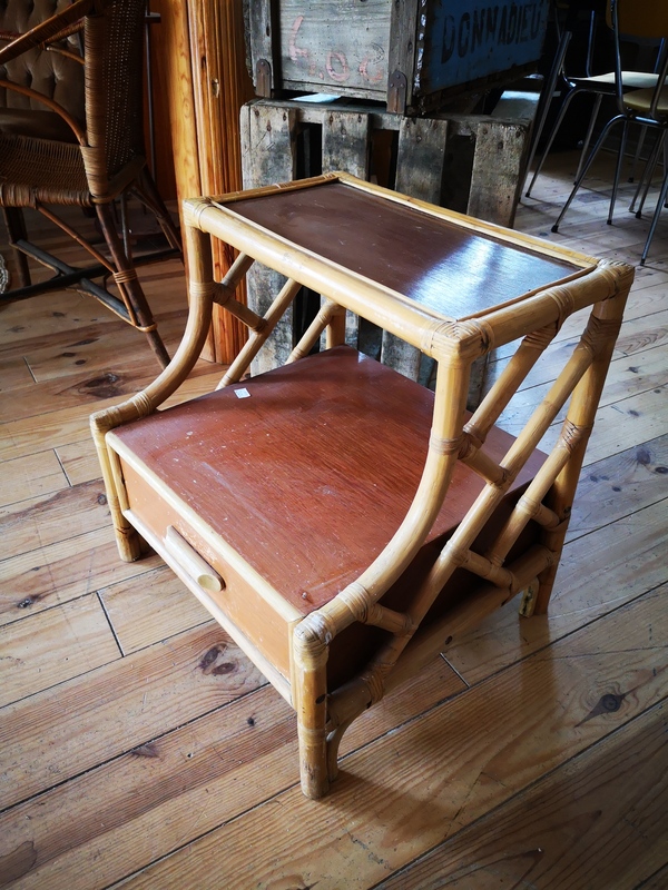 Rattan bedside table