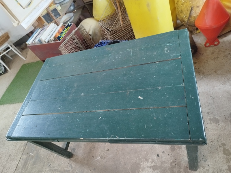 Green farmhouse table