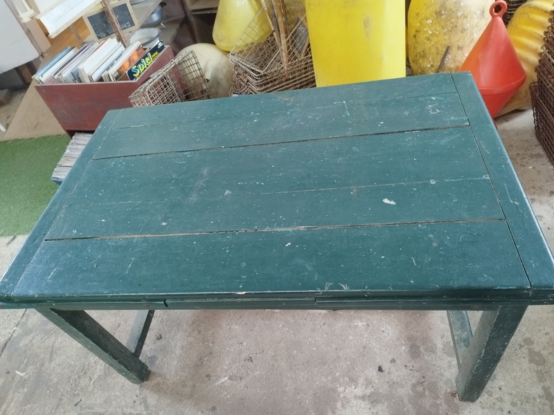Green farmhouse table