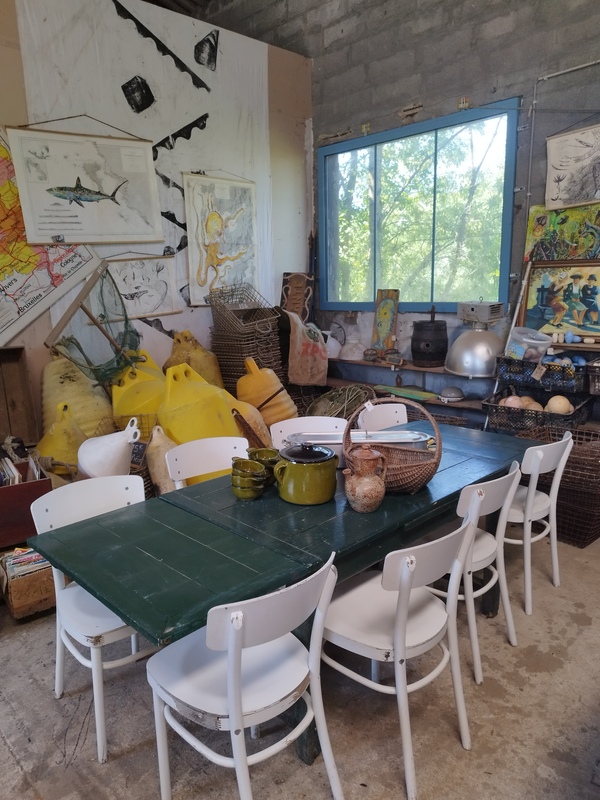 Green farmhouse table