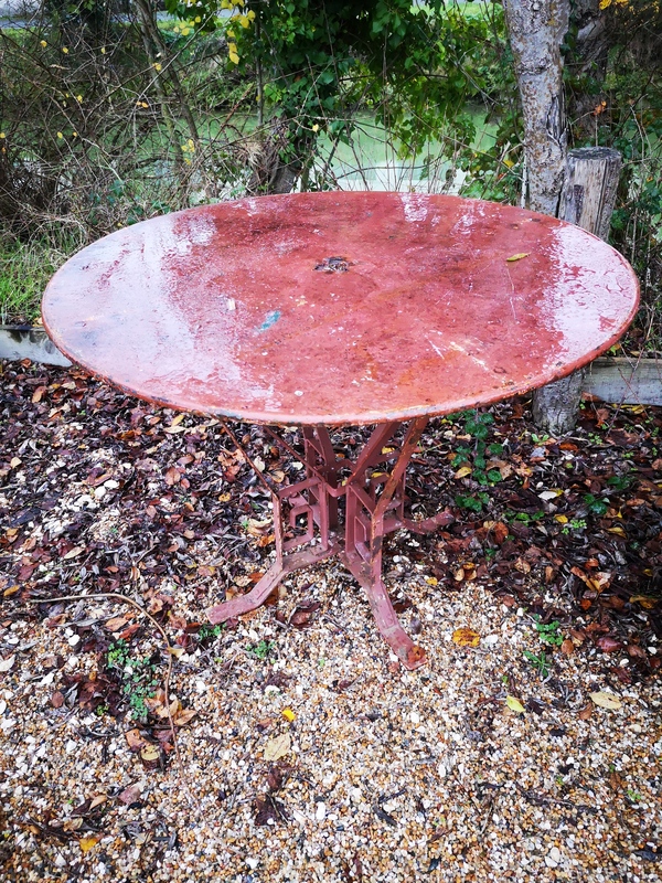 Riveted art deco garden table