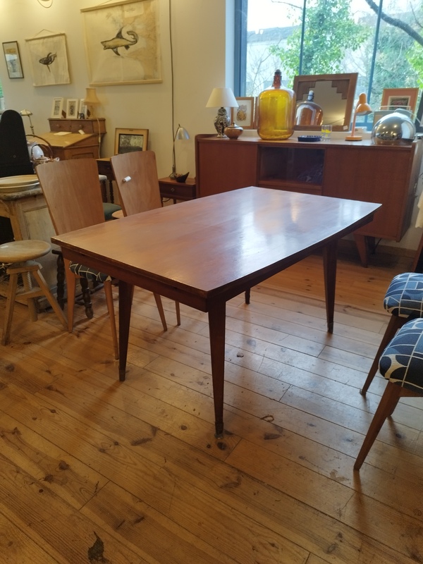 20th century design table with compass legs