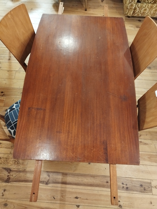 20th century design table with compass legs