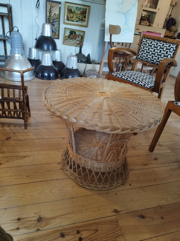 Vintage rattan table