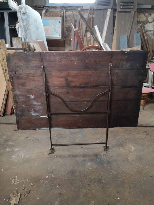 Riveted wrought iron craft furniture table