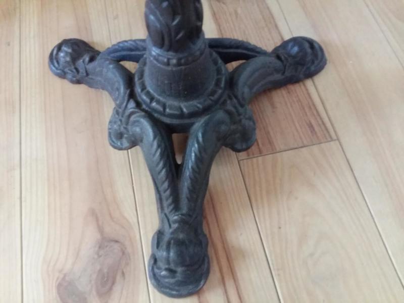 1975 enamel sign on bistro stand