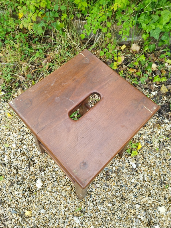 Wooden workshop stool