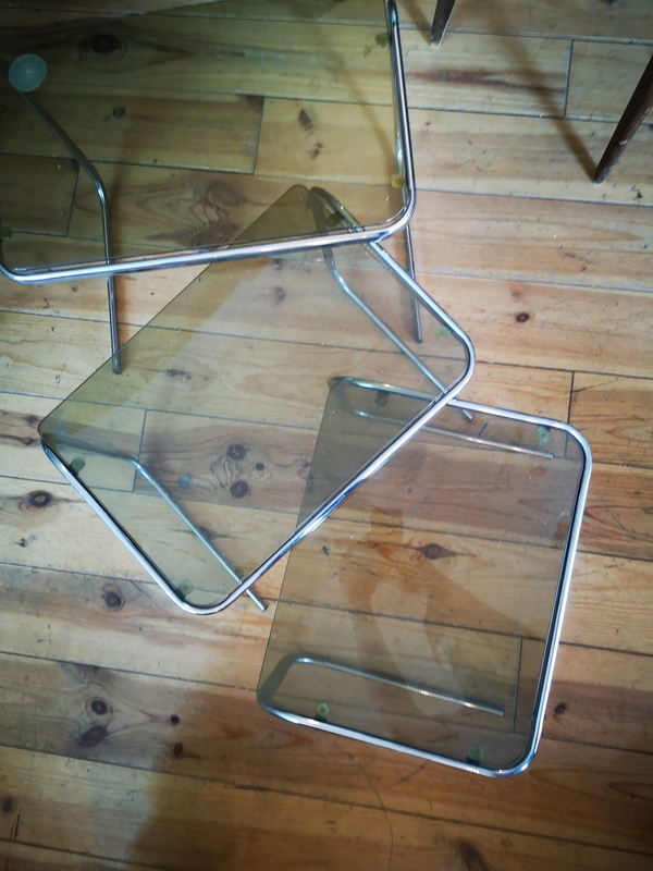 Three 70s nesting tables