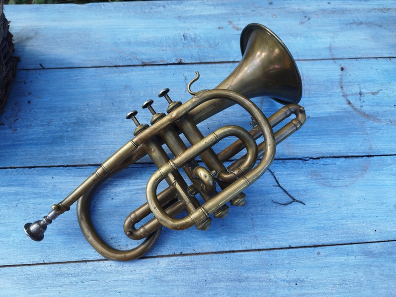 Antique trumpet from the 20th century 