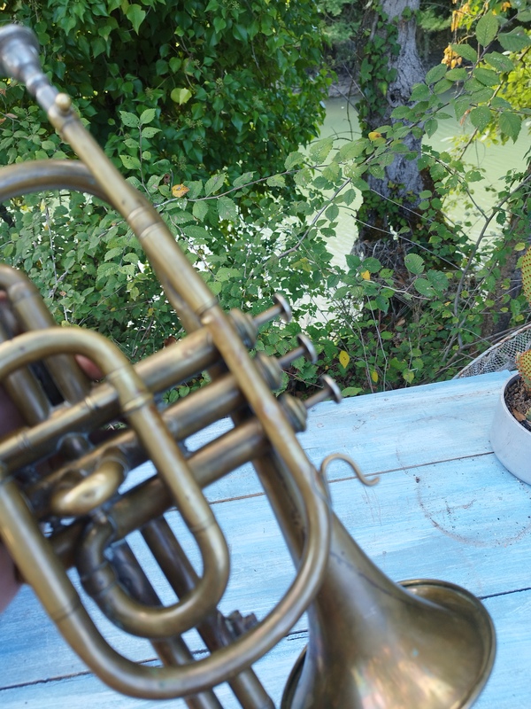 Antique trumpet from the 20th century 