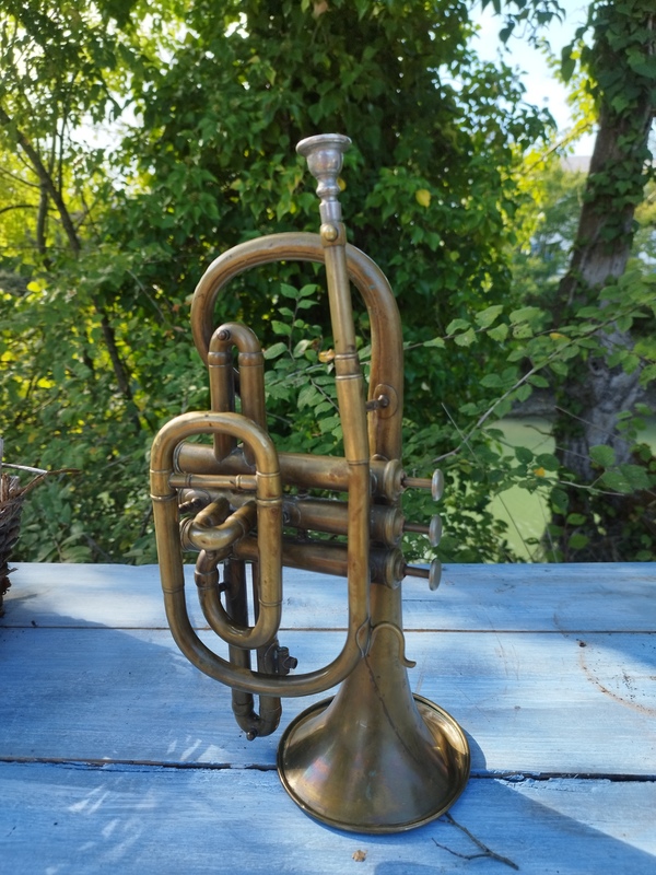Antique trumpet from the 20th century 