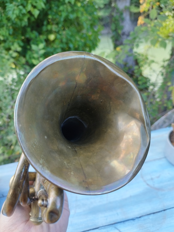 Antique trumpet from the 20th century 