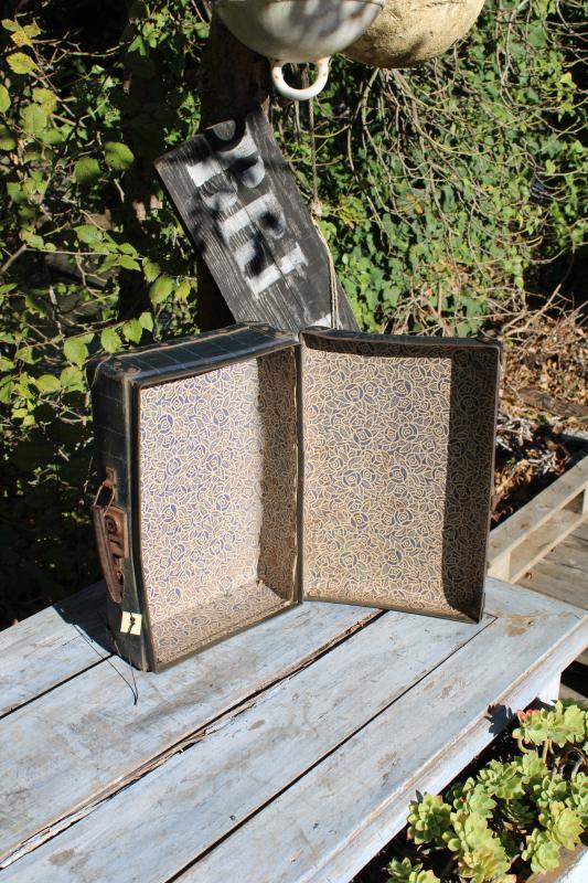 Blue crocodile leather suitcase