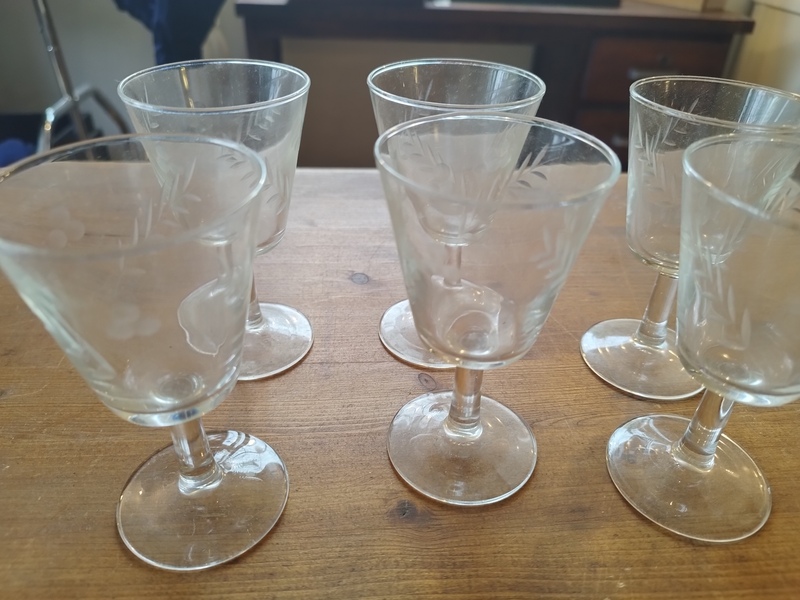 Antique chiseled glasses