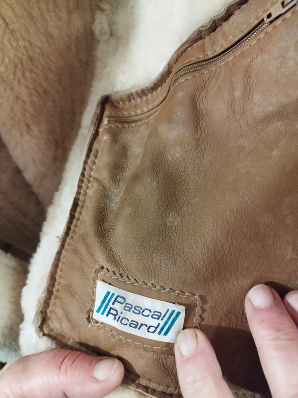 Shearling bomber jacket, size L 