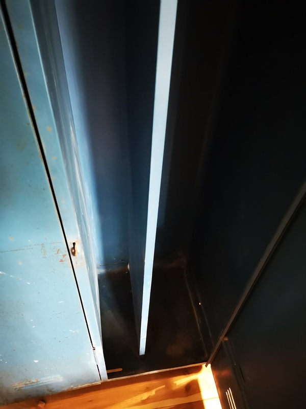 Metal locker with two doors